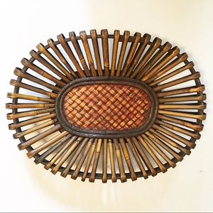 Rattan Woven Wicker Bamboo Basket Tray Wall Hang